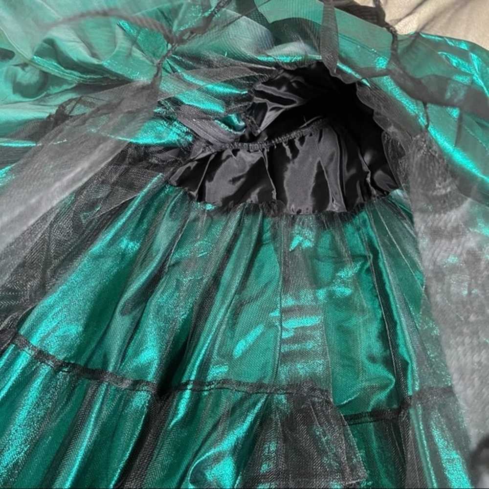 Vintage 80’s Green Metallic Party Prom Dress - image 9