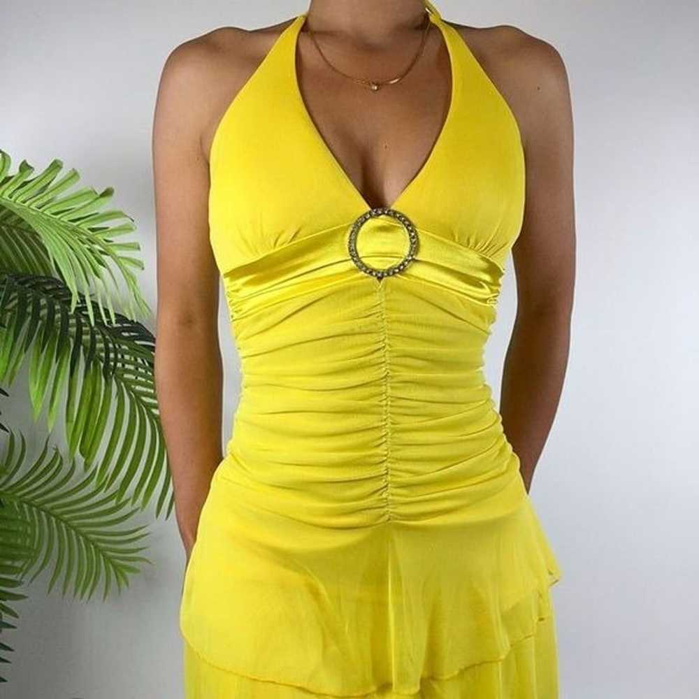 Vintage Y2K Taboo Yellow Fairycore Ruched 2000s H… - image 2