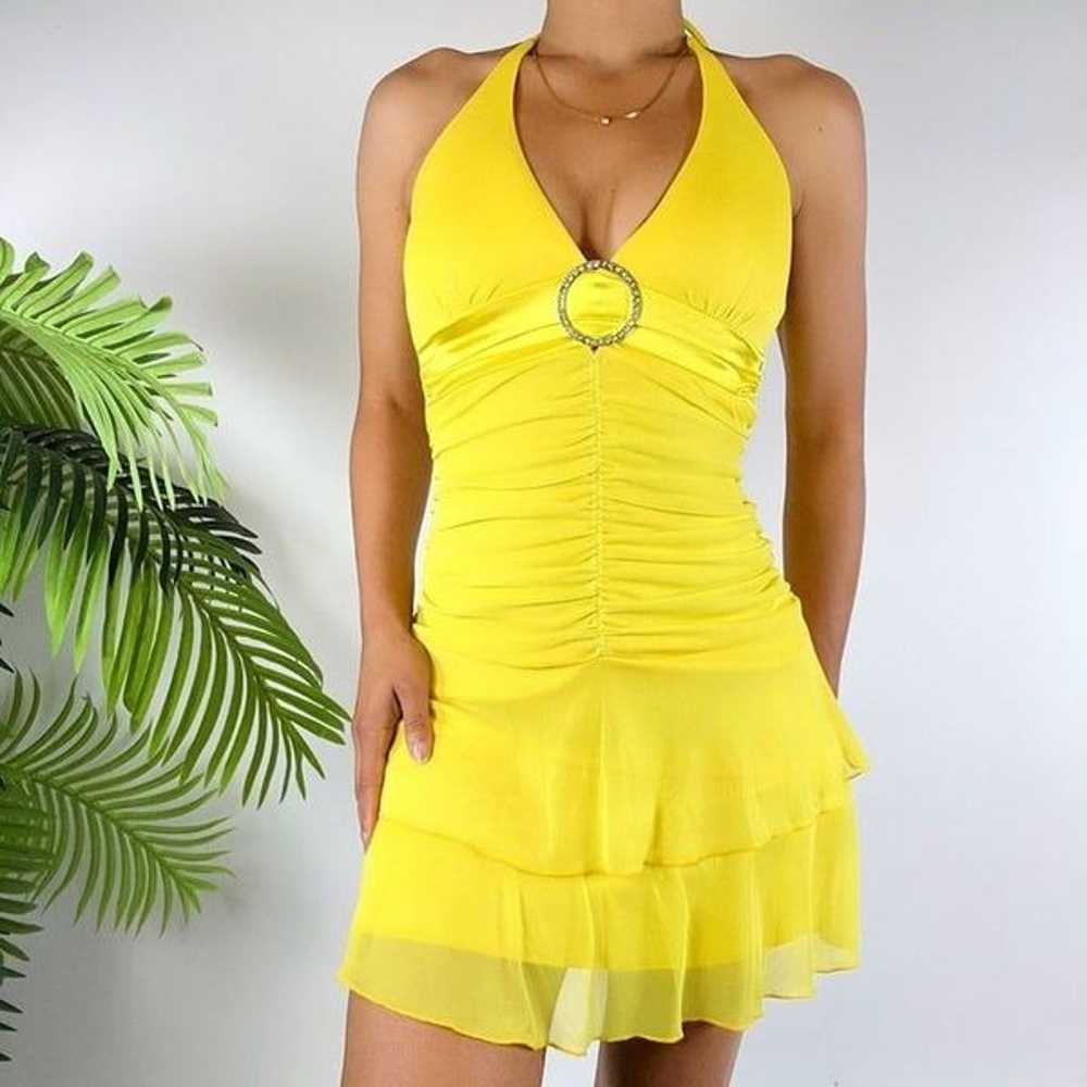 Vintage Y2K Taboo Yellow Fairycore Ruched 2000s H… - image 5