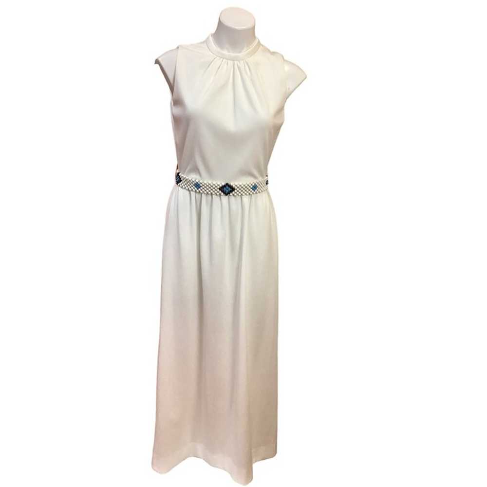 1960s-70s Carlye White Maxi Dress - image 1