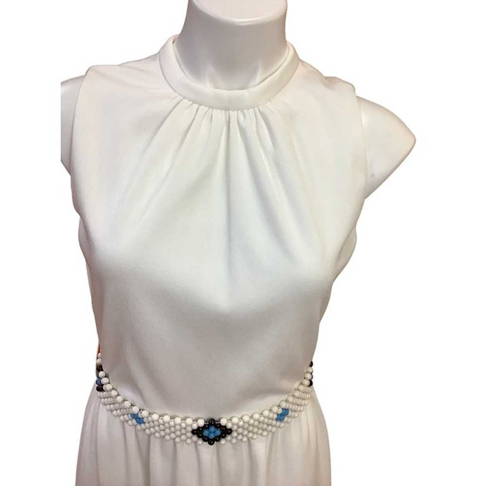 1960s-70s Carlye White Maxi Dress - image 2