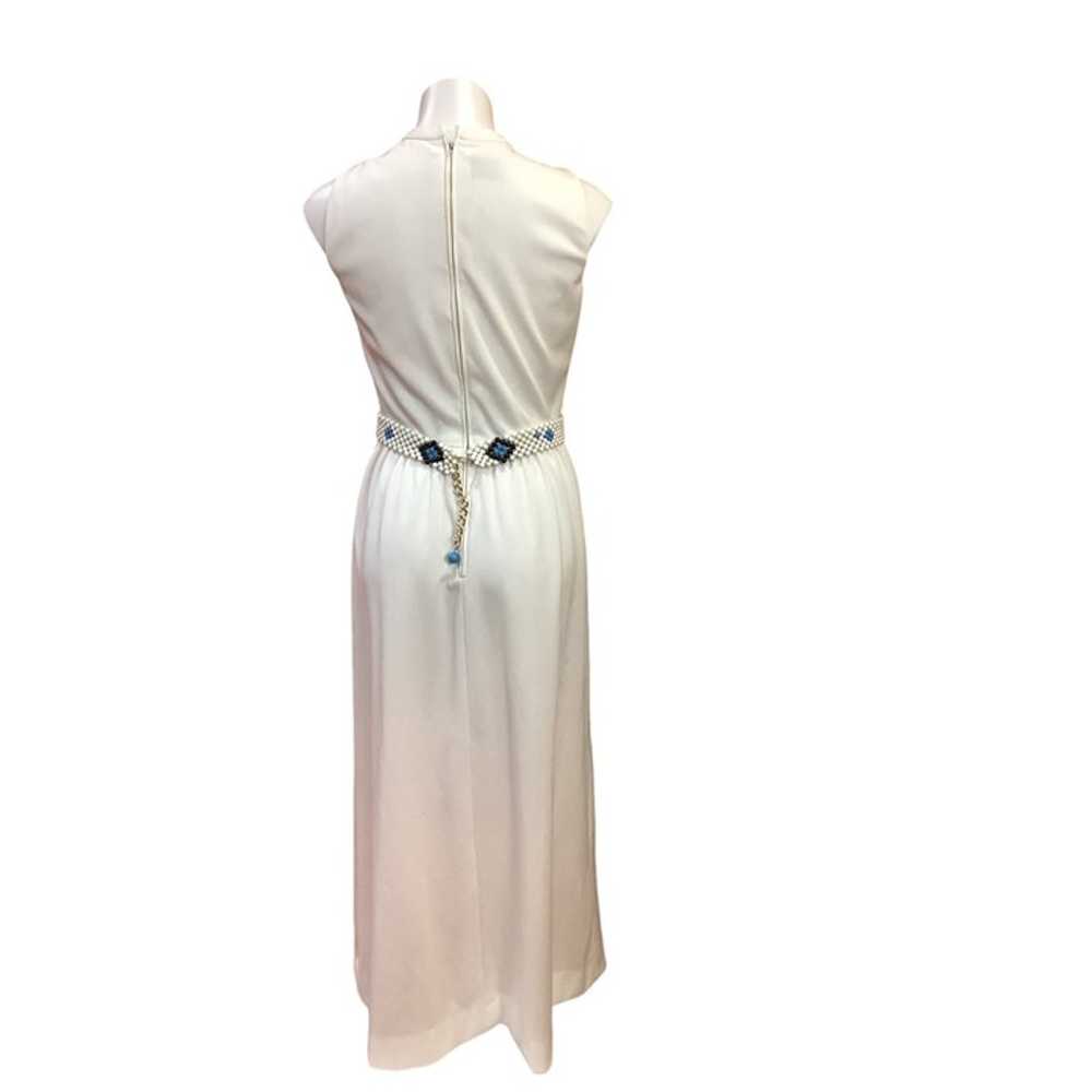 1960s-70s Carlye White Maxi Dress - image 3