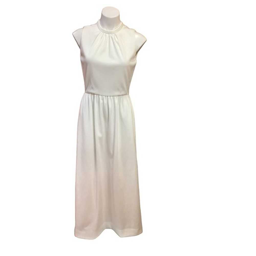 1960s-70s Carlye White Maxi Dress - image 5