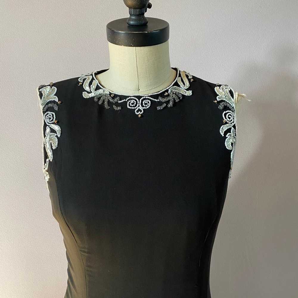 Vintage silk beaded AJ Bari evening dres - image 2