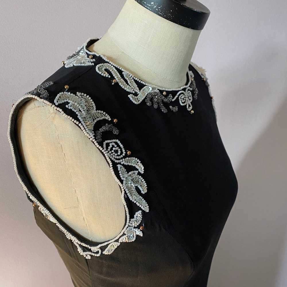 Vintage silk beaded AJ Bari evening dres - image 3