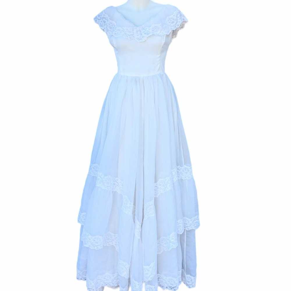 Vintage Cupcake Bobbie Jean White Lace Gown Denve… - image 1