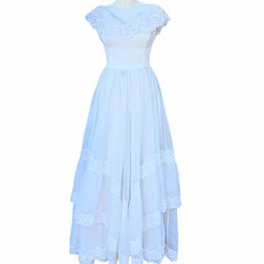 Vintage Cupcake Bobbie Jean White Lace Gown Denve… - image 1