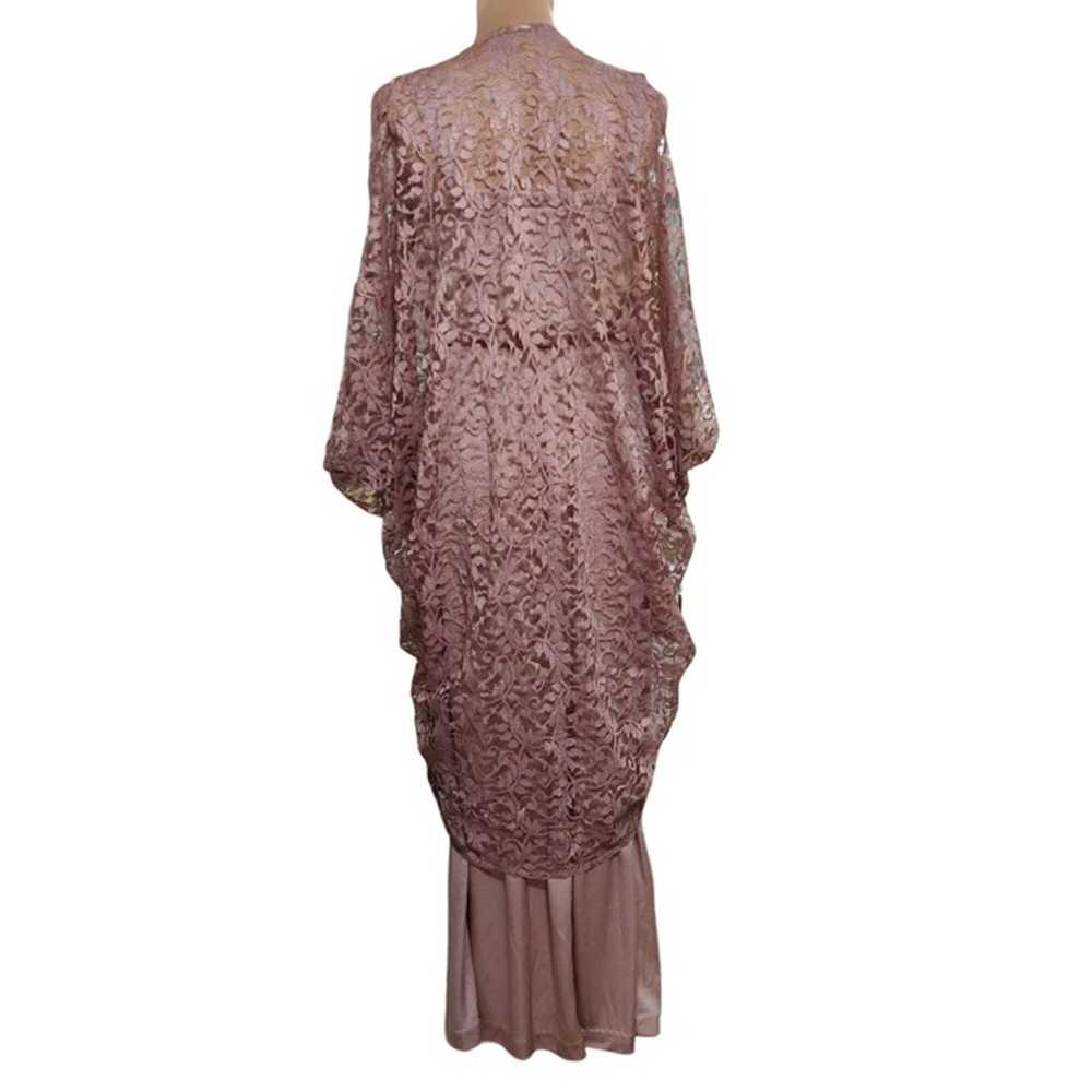 Vintage Womens Dress Cocoon Maxi Lace Overlay Kim… - image 3