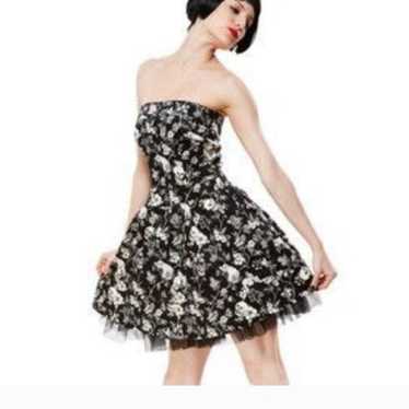 Y2K Betsey Johnson Strapless Fit and Flare Dress S