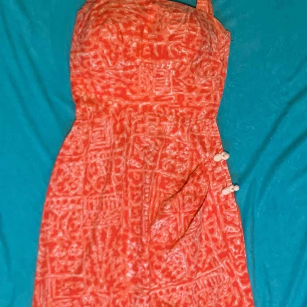 Tori Richard 1960s Hawaiian Dress 30” Bust Orange… - image 1