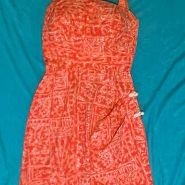 Tori Richard 1960s Hawaiian Dress 30” Bust Orange… - image 1