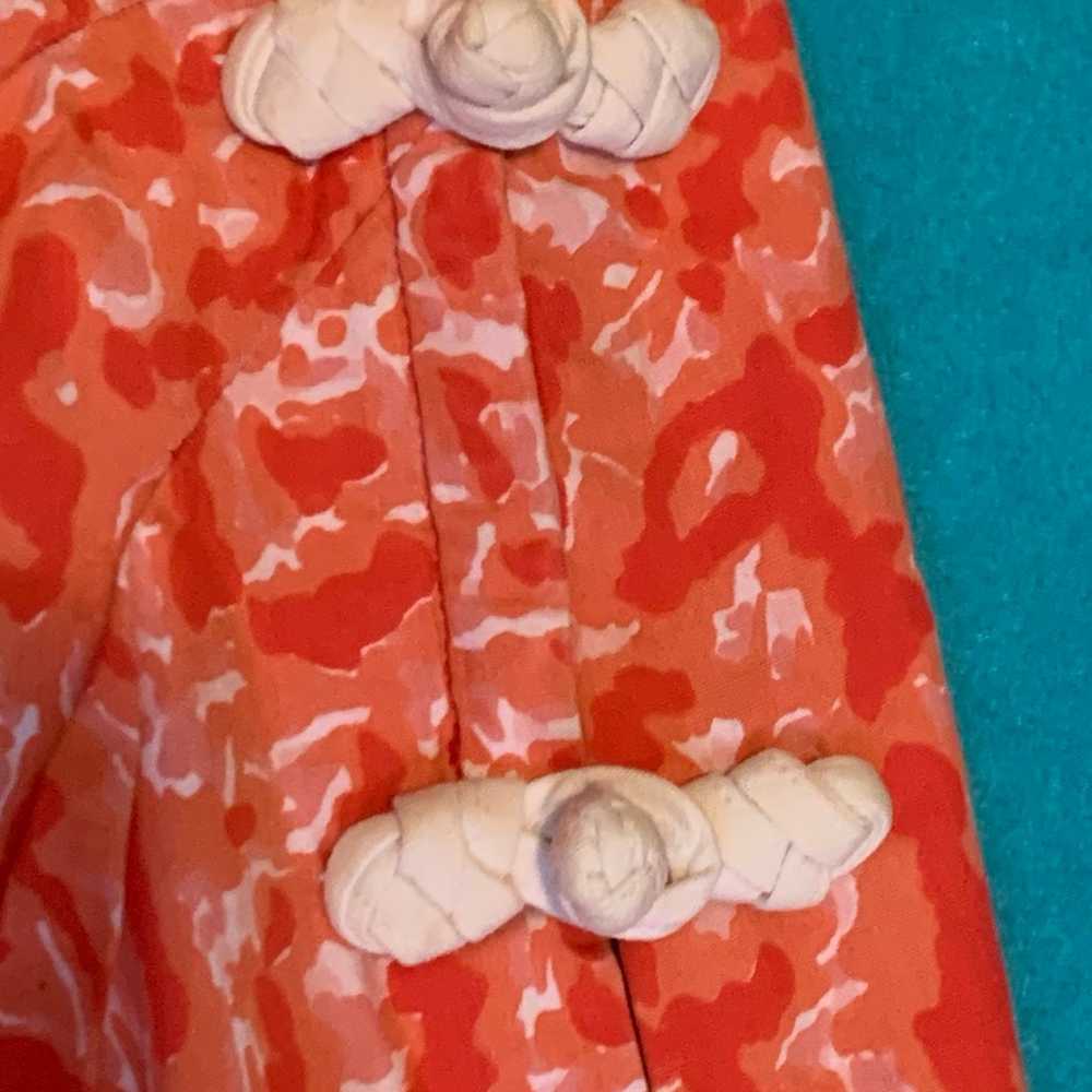 Tori Richard 1960s Hawaiian Dress 30” Bust Orange… - image 3