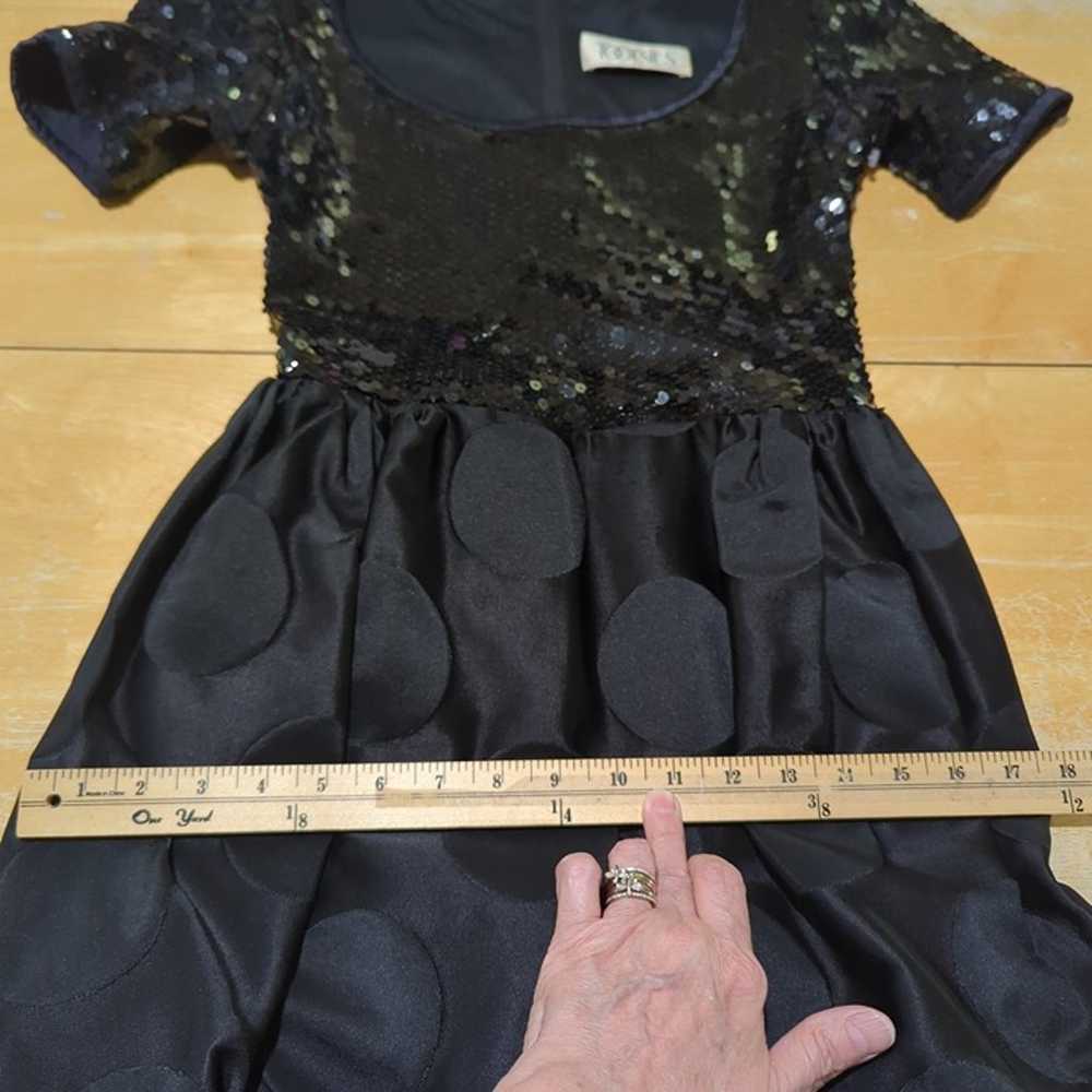 TOOTSIES Women's Black Vintage Dress Size S Sequi… - image 11