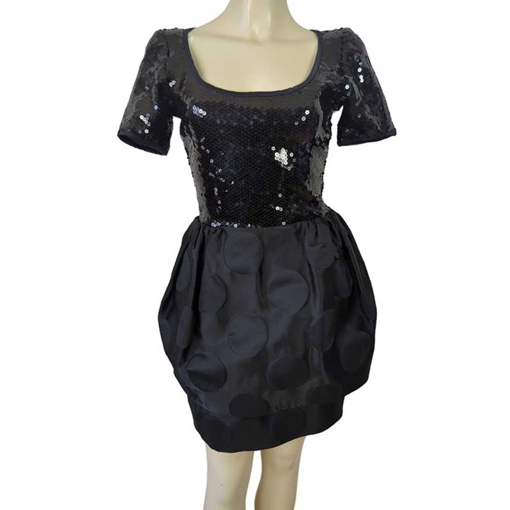 TOOTSIES Women's Black Vintage Dress Size S Sequi… - image 1