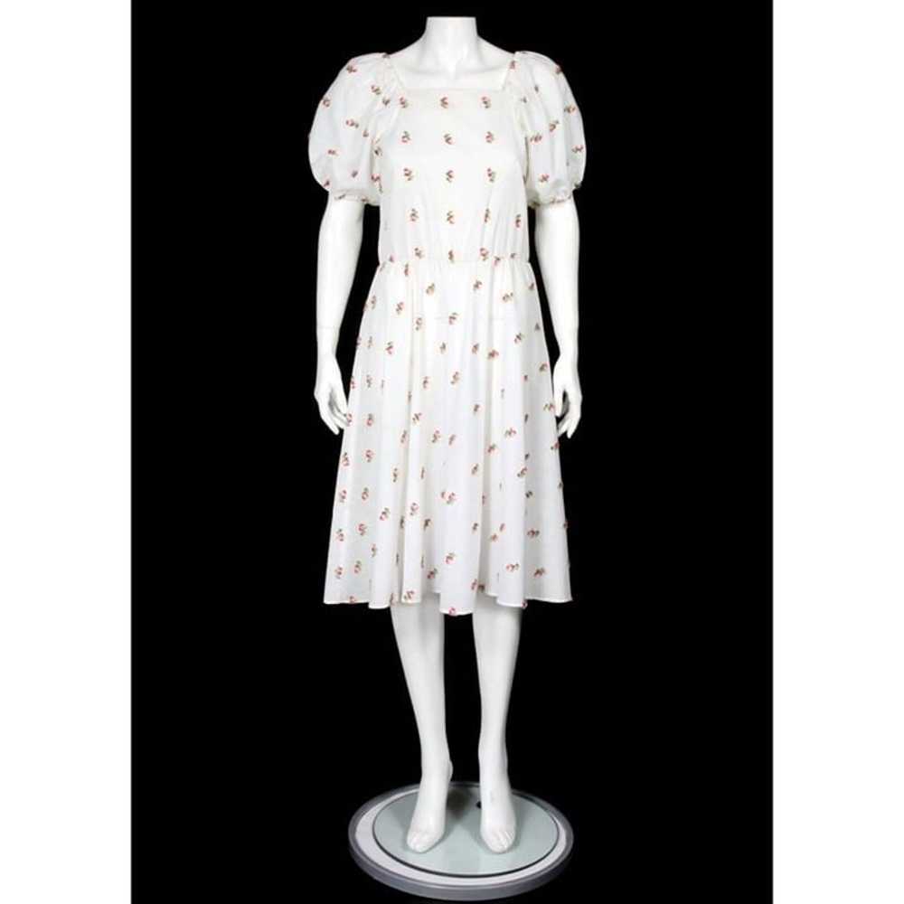 VTG 80's JC Penney White Embroidered Floral Dress… - image 1