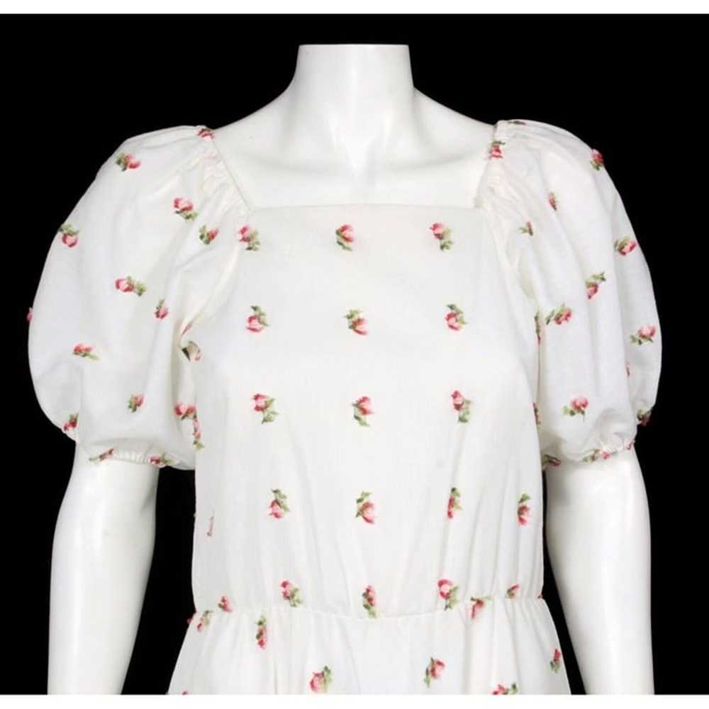 VTG 80's JC Penney White Embroidered Floral Dress… - image 2