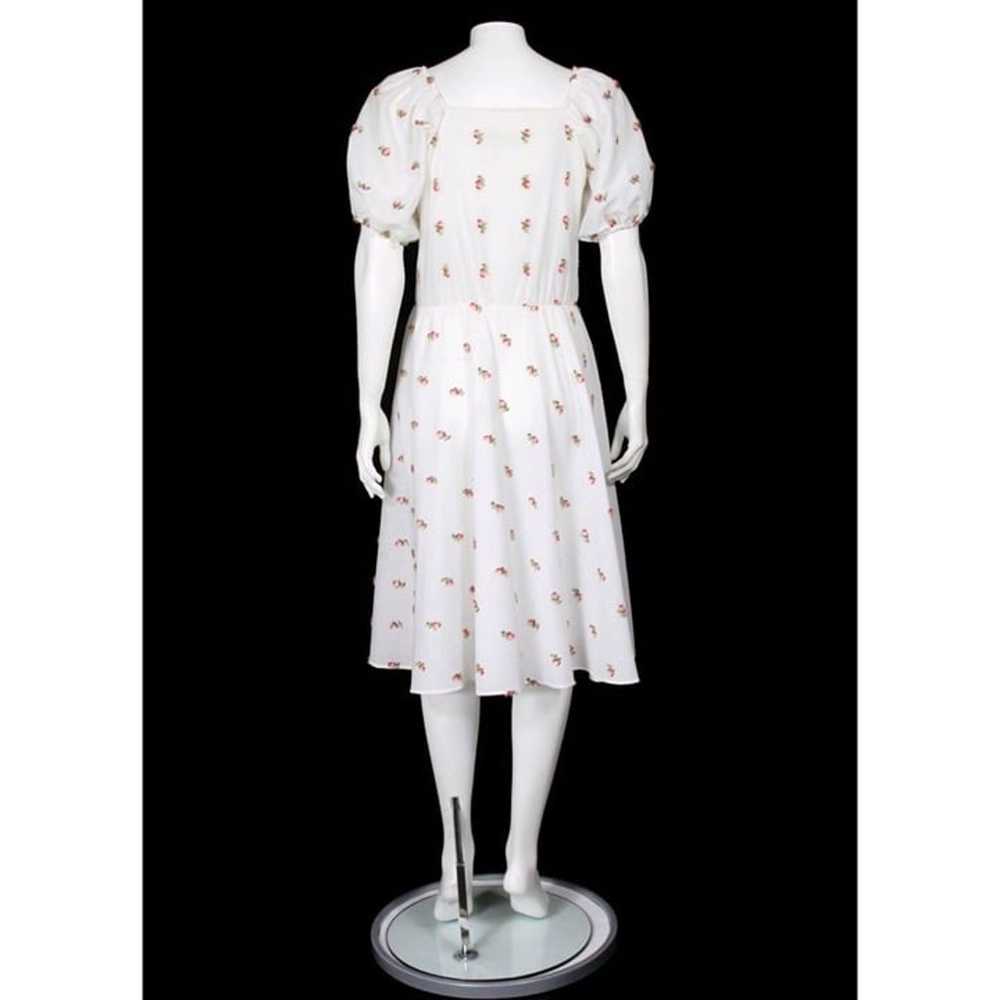 VTG 80's JC Penney White Embroidered Floral Dress… - image 4