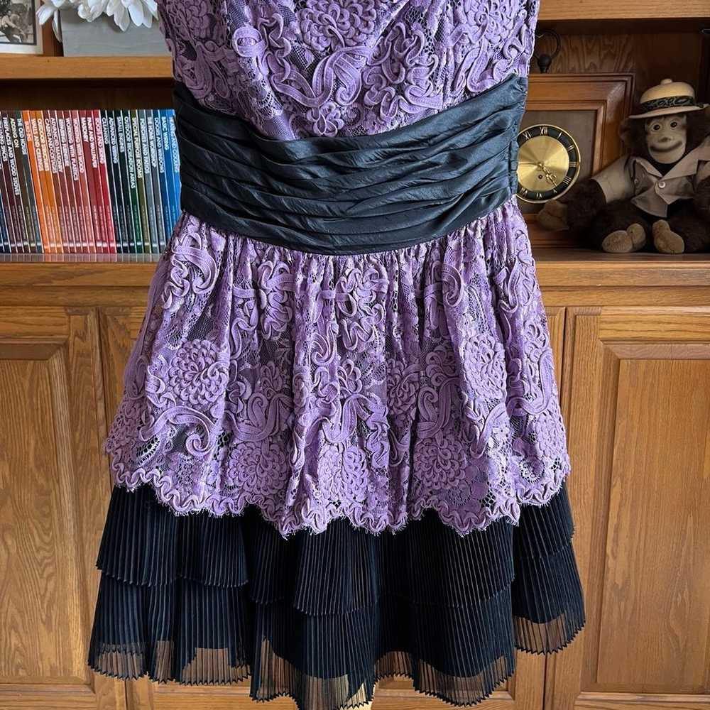 Vintage Betsey Johnson Y2K Purple Black Lace Tier… - image 12