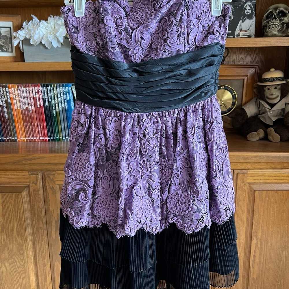 Vintage Betsey Johnson Y2K Purple Black Lace Tier… - image 1