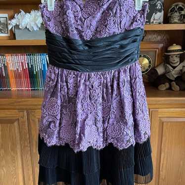 Vintage Betsey Johnson Y2K Purple Black Lace Tier… - image 1