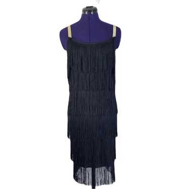 Vintage Black Fringe Flapper Dress