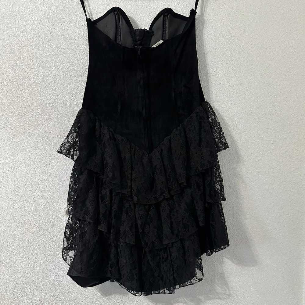 SIMPLY RED Vintage Black Witchcore Suade Lace Bus… - image 4