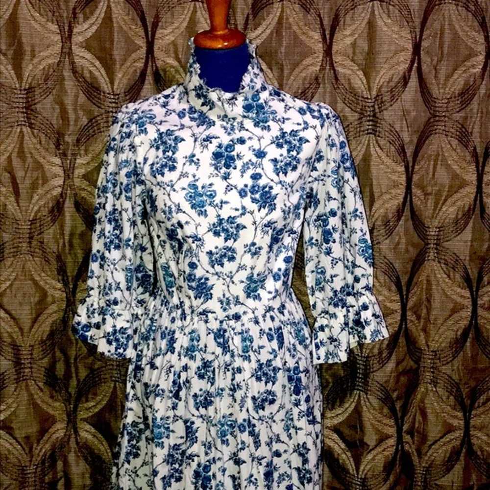 Meadows Clematis dress- big blue floral - image 3