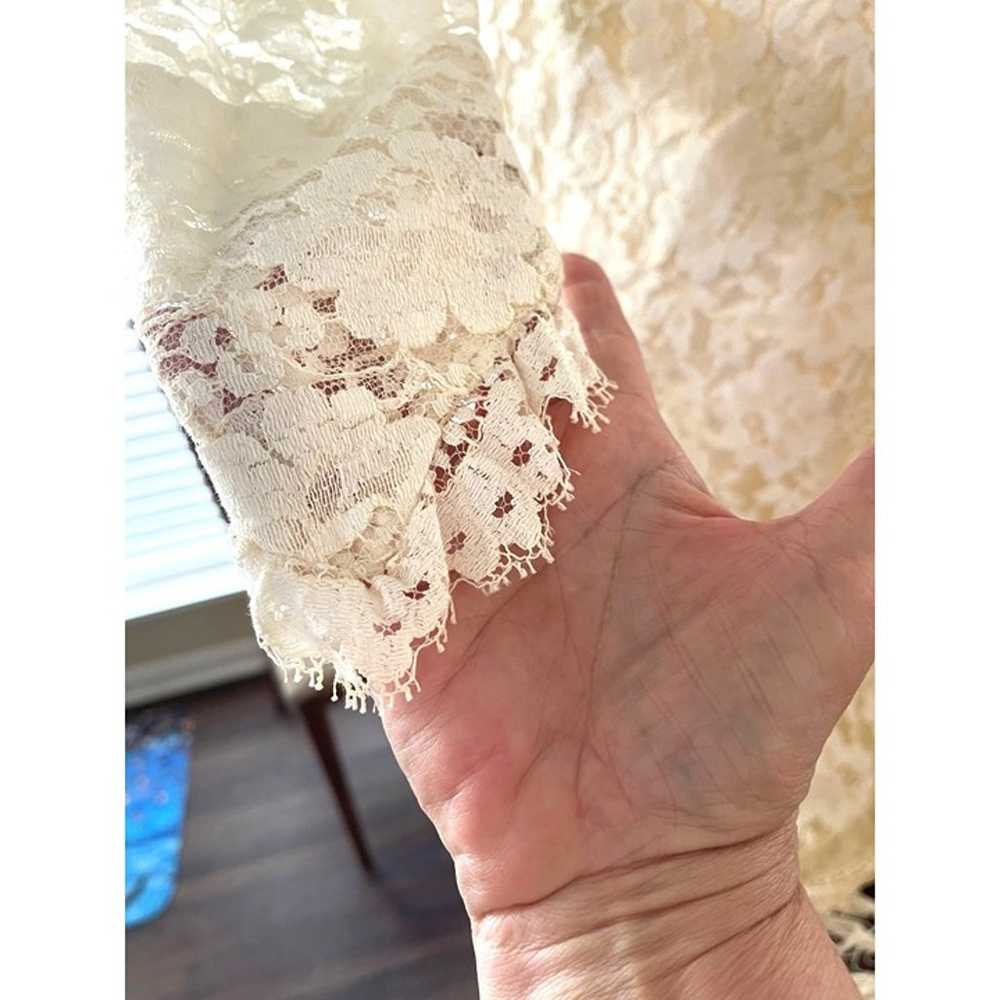 Lace Over Satin Wedding Dress Vintage Homemade Fi… - image 7