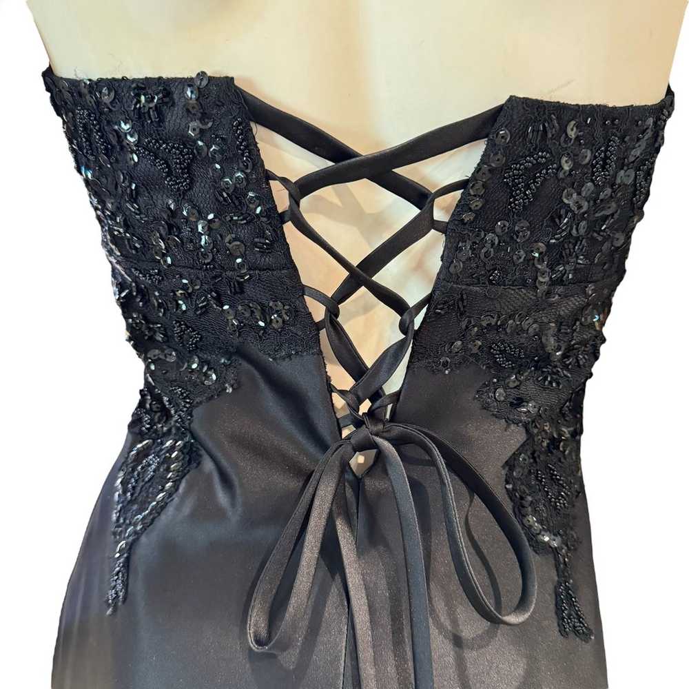 Vintage Beaded and Sequined Satin Halter Corset G… - image 8