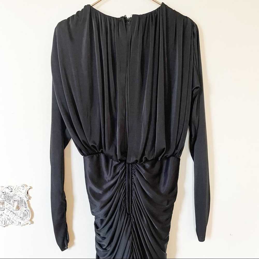 Amazing Vintage Black Ruched Column Draped Deep-V… - image 10