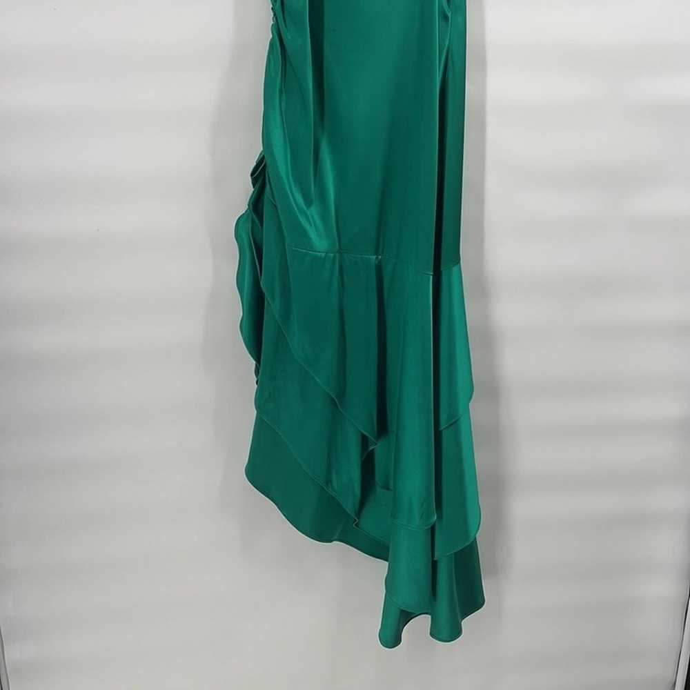 Vintage 80s green satin mermaid style long dress … - image 8