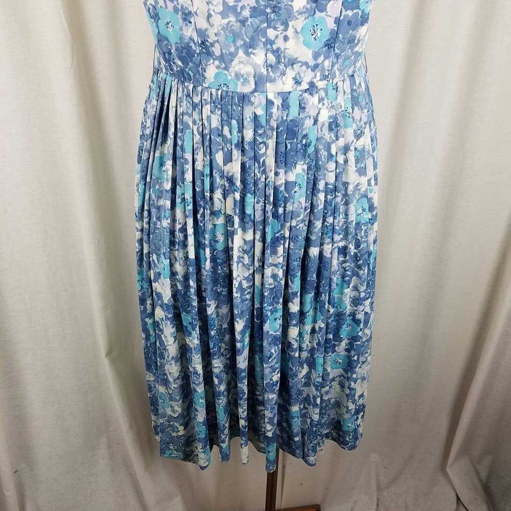 Vintage Wilshire of Boston Blue Floral Twirl Day … - image 3