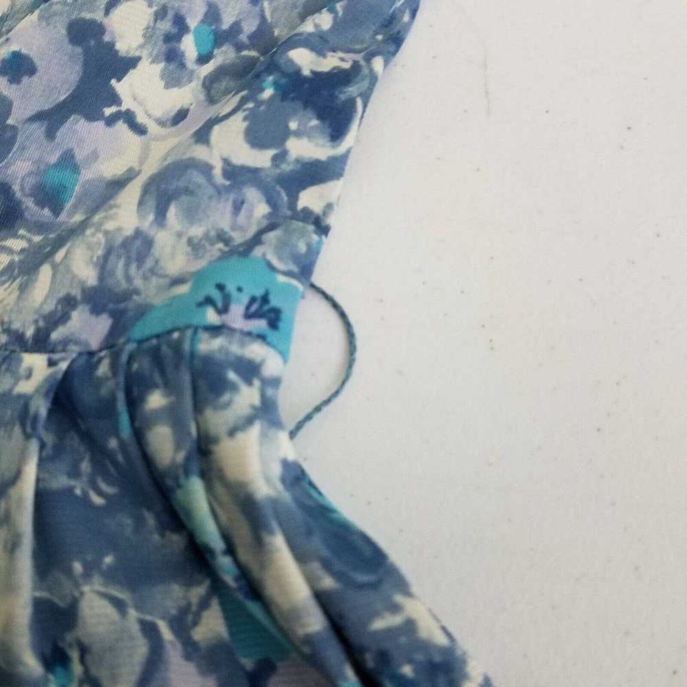 Vintage Wilshire of Boston Blue Floral Twirl Day … - image 8