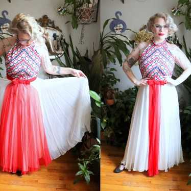 Liberty Gown 1960's Red White and Blue