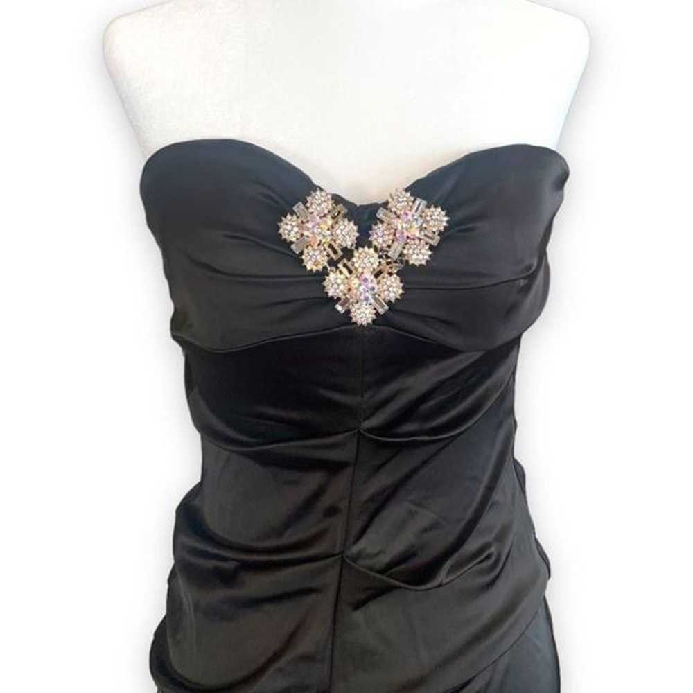 Vintage Cache Dress Black Sweetheart Neckline Met… - image 2