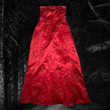 Vintage 1990s red Gothic prom dress