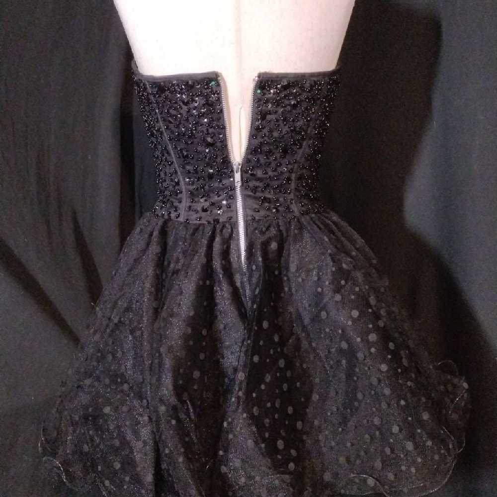 VTG Sherri Hill Black Beaded/Sequined Full Tulle … - image 4