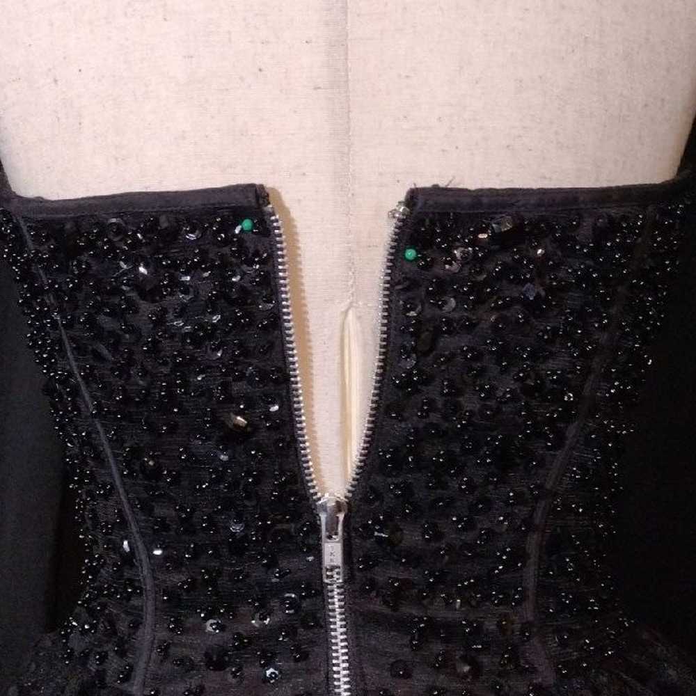 VTG Sherri Hill Black Beaded/Sequined Full Tulle … - image 5