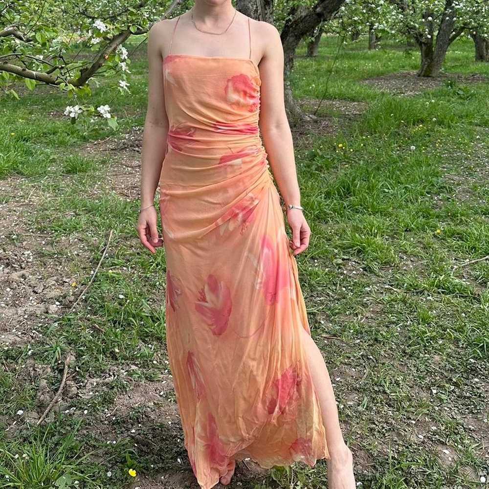 exquisite peach silk dress - image 1