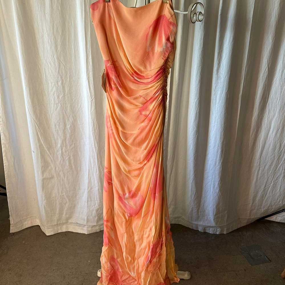 exquisite peach silk dress - image 2