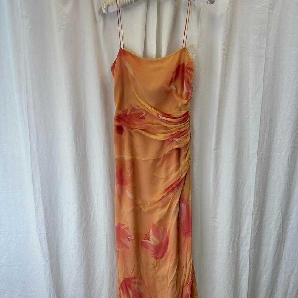 exquisite peach silk dress - image 5