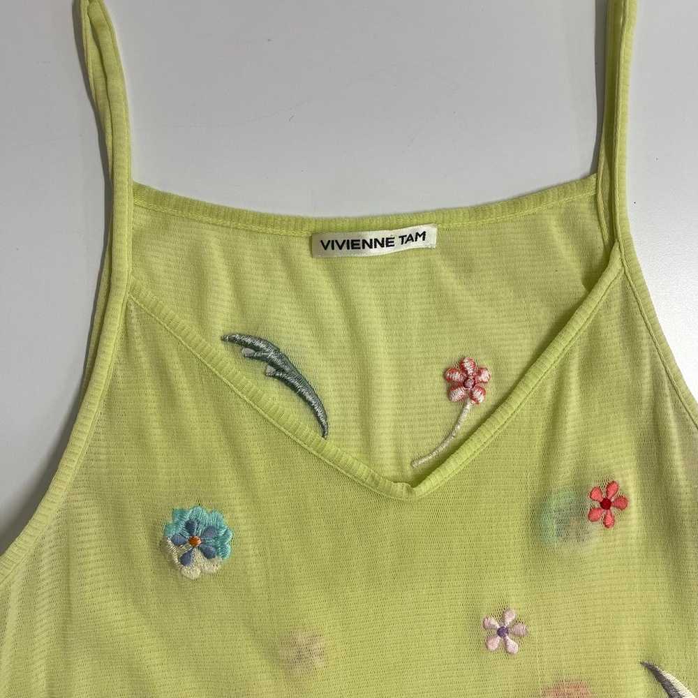 Vintage 90’s Y2K Vivienne Tam Nylon Mesh Embroide… - image 4