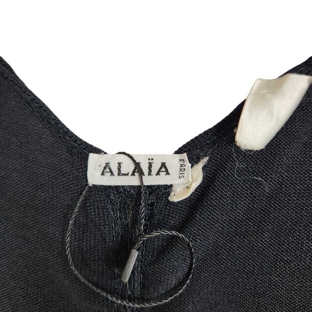 Vintage ALAIA Dress Womens Small Black Fitted Str… - image 7