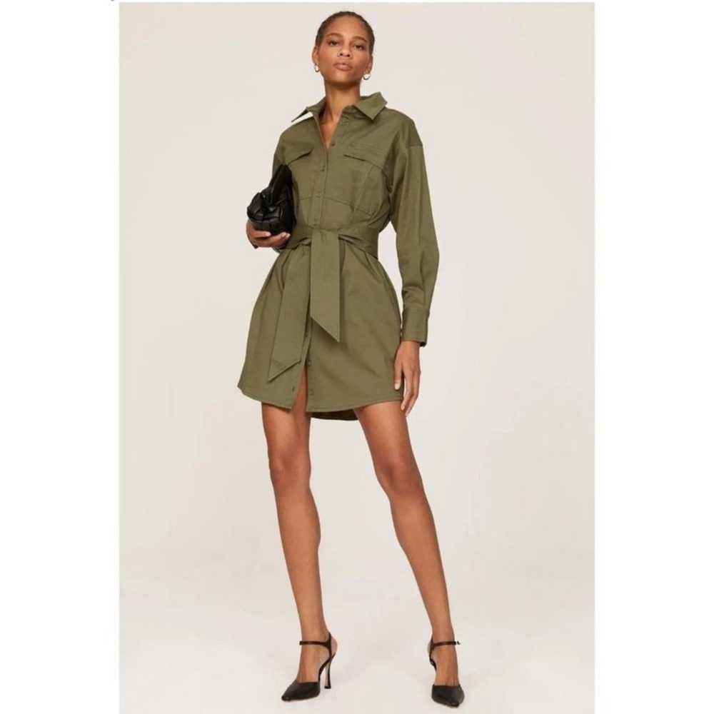 MARISSA WEBB Belted Shirt Dress Olive - image 1