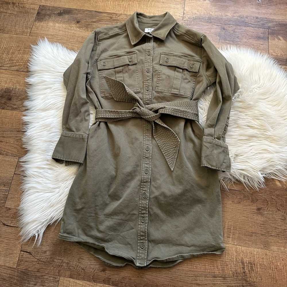 MARISSA WEBB Belted Shirt Dress Olive - image 6