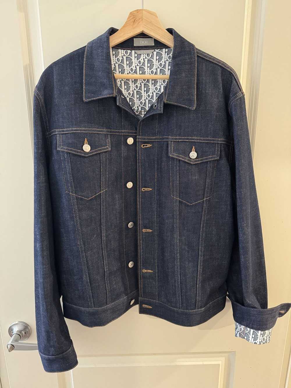 Dior Dior Oblique motif raw denim jacket - image 1