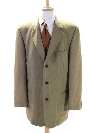 Boss Hugo Boss Mens Beige Wool Three Button Long … - image 1