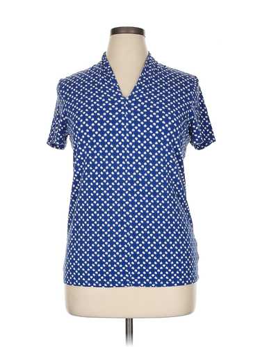 Talbots Women Blue Short Sleeve Polo 1X Plus