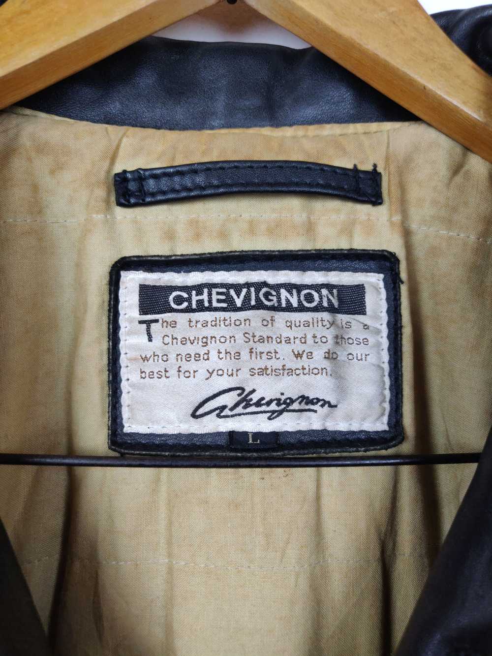 Chevignon × Leather Jacket × Vintage Vintage Chev… - image 8