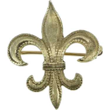 14K Fleur De Lis Symbol Ornate Watch Hanger Pin/B… - image 1